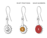 Hollow Drop | Drop Earrings with Gear