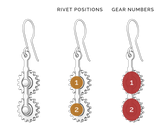 Arc with 2 Gears | Drop Earrings