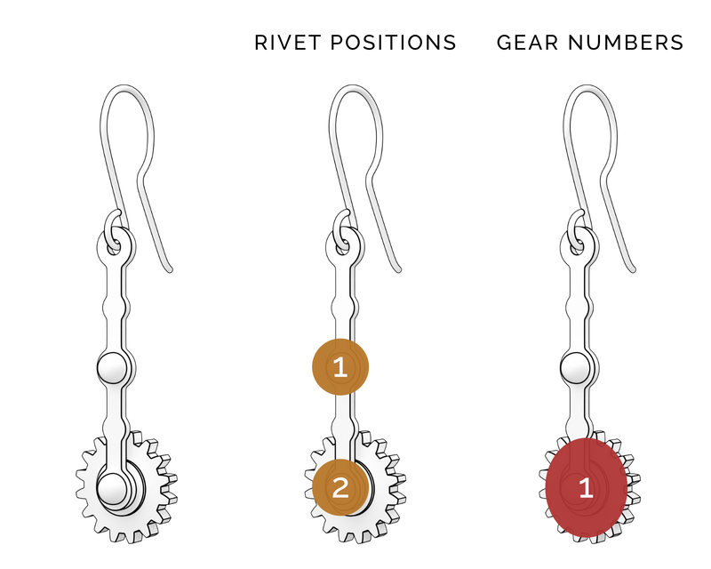 Butterfly | Drop Earrings with Gears