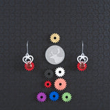 Floral Heart | Drop Earrings with Gears