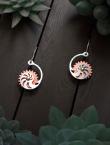 Fibonacci Shell | Drop Earrings with Gear