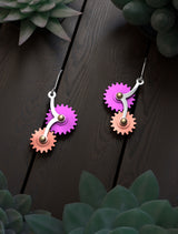 Arc with 2 Gears | Drop Earrings