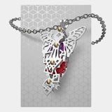 Abstract Square Butterfly | Large Pendant