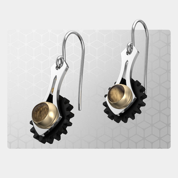 Hollow Drop | Drop Earrings with Gear