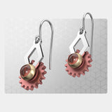 Ace of Diamonds | Drop Earrings with Gear