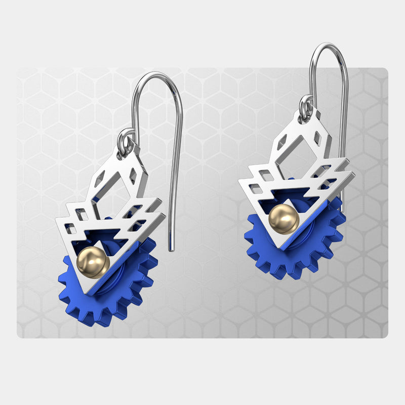 Sun Rays | Drop Earrings with Gear