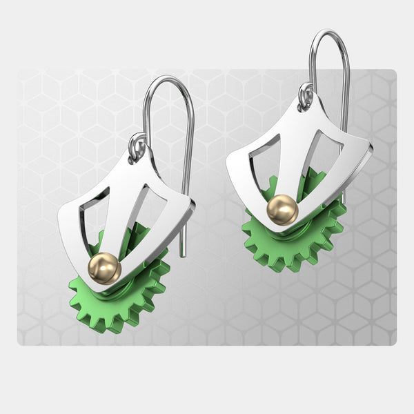 Modern Gothic | Drop Earrings with Gear