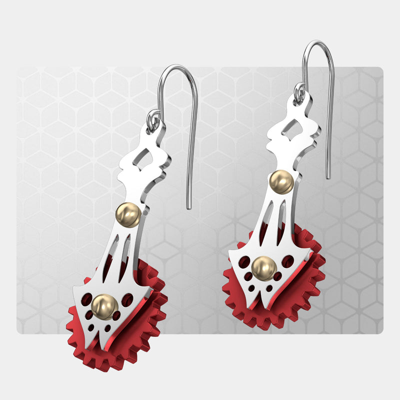 Butterfly | Drop Earrings with Gears