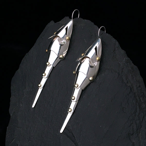 Signed Mouse Armor Earrings | Jeff de Boer